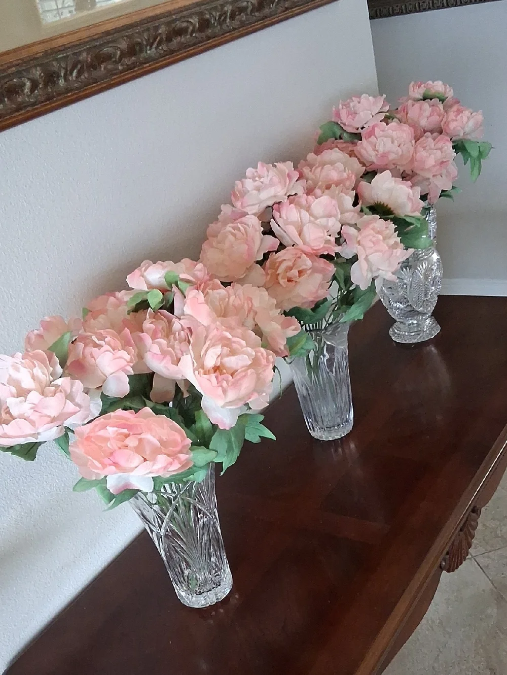 Artificial Silk Flower Pink Peony Flowers - Bundle of 6 Bushes - NWT